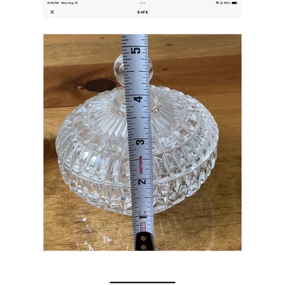 Crystal D’Adriana Lead Crystal Lidded Candy Dish Vintage 1980’s Clear - Picture 5 of 5